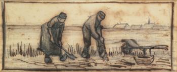 The Potato Harvest, from a series of four drawings representing the four seasons (pencil, pen & brown ink on paper) (see also 61643-5) | Obraz na stenu