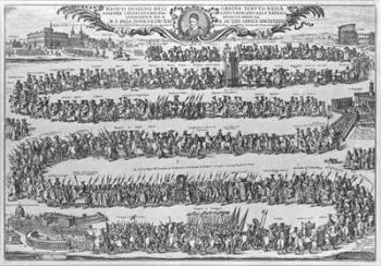 The Procession of Pope Innocent XII from the Vatican on his formally taking possession of St John, 1692 (litho) | Obraz na stenu