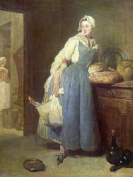 The Kitchen Maid with Provisions, 1739 (oil on canvas) | Obraz na stenu