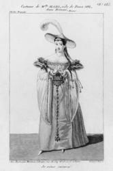 Costume Design for Mademoiselle Mars (1779-1847) in the Role of Dona Sol, in 'Hernani' by Victor Hugo (1802-85) (engraving) (b/w photo) | Obraz na stenu