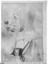 Monk, from the The Vallardi Album (pen & ink on paper) (b/w photo) | Obraz na stenu