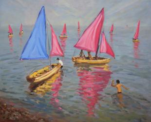 Sailing school ,Bognor Regis,2012, (oil on canvas) | Obraz na stenu