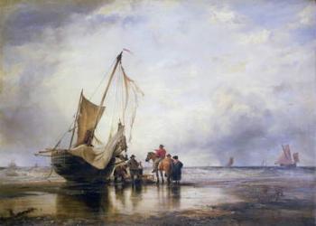 Hog Boat on the Sands, Brighton (oil on canvas) | Obraz na stenu