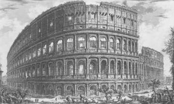 View of the Flavian Amphitheatre, known as the Colosseum from 'Vedute', first published in 1756, pub. by E & F.N. Spon Ltd., 1900 (engraving) | Obraz na stenu