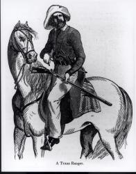 A Texas Ranger, illustration from 'Pictorial History of Mexico and the Mexican War' by John Frost, 1848 (engraving) (b/w photo) | Obraz na stenu