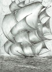 Storm Creators Sea of Okhotsk, 2017, (Ink on Paper) | Obraz na stenu