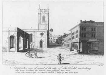 Lichfield, the birthplace of Dr Johnson (engraving) | Obraz na stenu