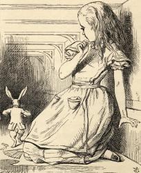 The White Rabbit is late, from 'Alice's Adventures in Wonderland' by Lewis Carroll, published 1891 (litho) | Obraz na stenu