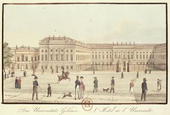 Berlin University, Berlin (coloured engraving) | Obraz na stenu