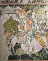 Army on horseback, detail of a battle scene (fresco) | Obraz na stenu