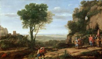 Landscape with David at the Cave of Abdullam, 1658 (oil on canvas) | Obraz na stenu