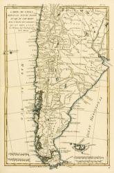 Chile, from the south of Peru to Cape Horn, from 'Atlas de Toutes les Parties Connues du Globe Terrestre' by Guillaume Raynal (1713-96) published Geneva, 1780 (coloured engraving) | Obraz na stenu