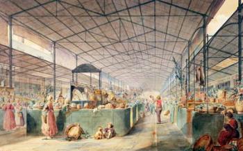 Interior of Les Halles, 1835 (w/c on paper) | Obraz na stenu