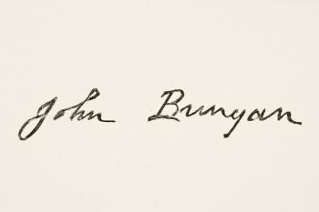 Signature of John Bunyan, from 'The National and Domestic History of England' by William Hickman Smith Aubrey (1858-1916) published London, c.1890 (litho) | Obraz na stenu