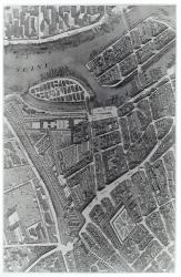 Plan of Paris, known as the 'Plan de Turgot', engraved by Claude Lucas, 1734-39 (engraving) (b/w photo) (detail) | Obraz na stenu