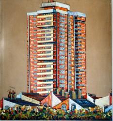 Bow Tower, (oil on canvas) | Obraz na stenu