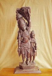 Sri Rama and Hanuman (wood) | Obraz na stenu