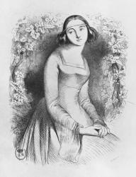 Heloise, illustration from 'Lettres d'Heloise et d'Abelard', 1839 (engraving) | Obraz na stenu