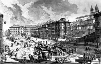 View of the Piazza di Spagna, from the 'Views of Rome' series, c.1760 (etching) | Obraz na stenu