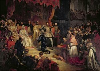 The Abdication of Charles V (1500-58) 1841 (oil on canvas) | Obraz na stenu
