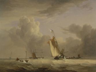 Fishing Smack and other Vessels in a Strong Breeze, 1830 (oil on panel) | Obraz na stenu