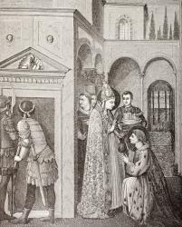 Pope Sixtus II, from 'Military and Religious Life in the Middle Ages' by Paul Lacroix, published London c.1880 (litho) | Obraz na stenu