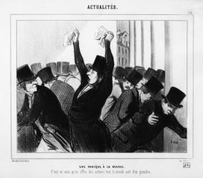 'A Panic at the Stock Exchange', caricature from 'Le Charivari', December 9, 1845 (litho) | Obraz na stenu