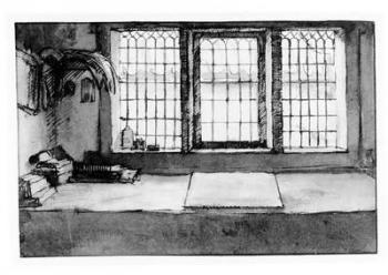 Artist's worktable at the window overlooking the river, c.1650 (pen, ink & wash on paper) | Obraz na stenu