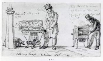 Biscuit and Gingerbread stalls at Charing Cross, 1820-30 (pencil on paper) | Obraz na stenu