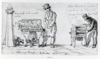 Biscuit and Gingerbread stalls at Charing Cross, 1820-30 (pencil on paper) | Obraz na stenu