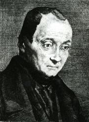 Auguste Comte, etched by Felix Bracquemond, 1851 (etching) | Obraz na stenu