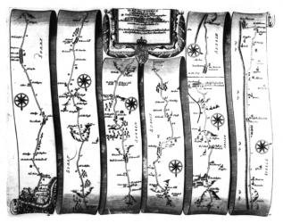 The road from London to Newhaven, from Ogilby's 'Britannia', 1675 (engraving) | Obraz na stenu