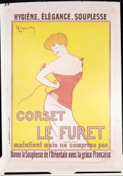 Advertisement for 'Le Furet' corsets (colour litho) | Obraz na stenu