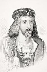 King James I of England and VI of Scotland, illustration from 'Old England's Worthies' by Lord Brougham, published c.1880 (engraving) | Obraz na stenu