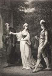 Olivia's garden, Act IV, Scene III, from 'Twelfth Night, Or What You Will', from The Boydell Shakespeare Gallery, published late 19th century (litho) | Obraz na stenu