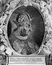 Portrait of Frederick IV (1415-1493), Holy Roman Emperor, engraved by Sompel, Pieter van (b.c.1600) (engraving) (b/w photo) | Obraz na stenu