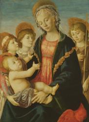 The Virgin and Child with Two Angels and St. John the Baptist, c.1470 (oil on panel) | Obraz na stenu