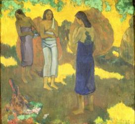 Three Tahitian Women against a Yellow Background, 1899 (oil on canvas) | Obraz na stenu