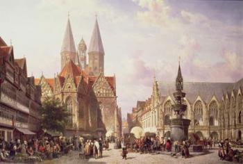 Market Scene at Braunschweig | Obraz na stenu