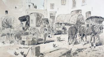 Types of Carriages used during the 19th Century, 1886 (colour litho) | Obraz na stenu