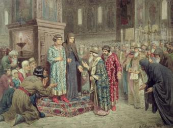 Council calling Michael F. Romanov (1596-1645) to the Reign, 1880 (w/c on paper) | Obraz na stenu