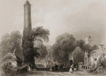 Clondalkin, County Dublin, Ireland, from 'Scenery and Antiquities of Ireland' by George Virtue, 1860s (engraving) | Obraz na stenu