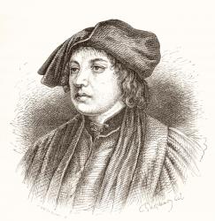 Martin Schongauer, c.1448-1491. German engraver, artist and printmaker. From Histoire Des Peintres, École Allemande, published 1875 (litho) | Obraz na stenu