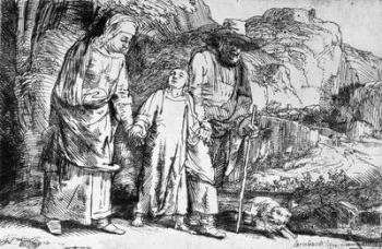 The Return from Egypt, or Jesus Christ Taken Back from the Temple, 1649 (etching) (b/w photo) | Obraz na stenu