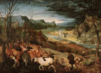 The Return of the Herd (Autumn) 1565 (oil on panel) | Obraz na stenu