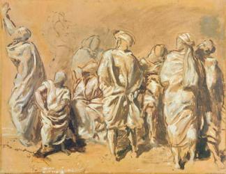 Study for the Descent from the Cross for the Church of Saint-Philippe-du-Roule: the Jews (oil on canvas) | Obraz na stenu
