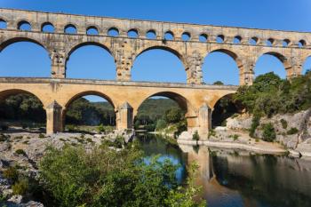 Pont du Gard, Roman aqueduct, France. (photo) | Obraz na stenu
