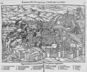 View of Rome, from Cosmographia Universalis, edition of 1550 (engraving) | Obraz na stenu
