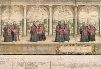 Imaginary Composite Procession of the Order of the Garter at Windsor, engraved by Marcus Gheeraerts (1521-86) 1576 (coloured etching) | Obraz na stenu