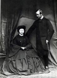 Princess Alice and Prince Ludwig of Hesse, 1860 (b/w photo) | Obraz na stenu